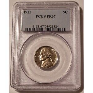 1951 Jefferson Nickel PR67 PCGS Low Proof Mintage